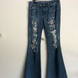 American Eagle bootcut ripped jeans